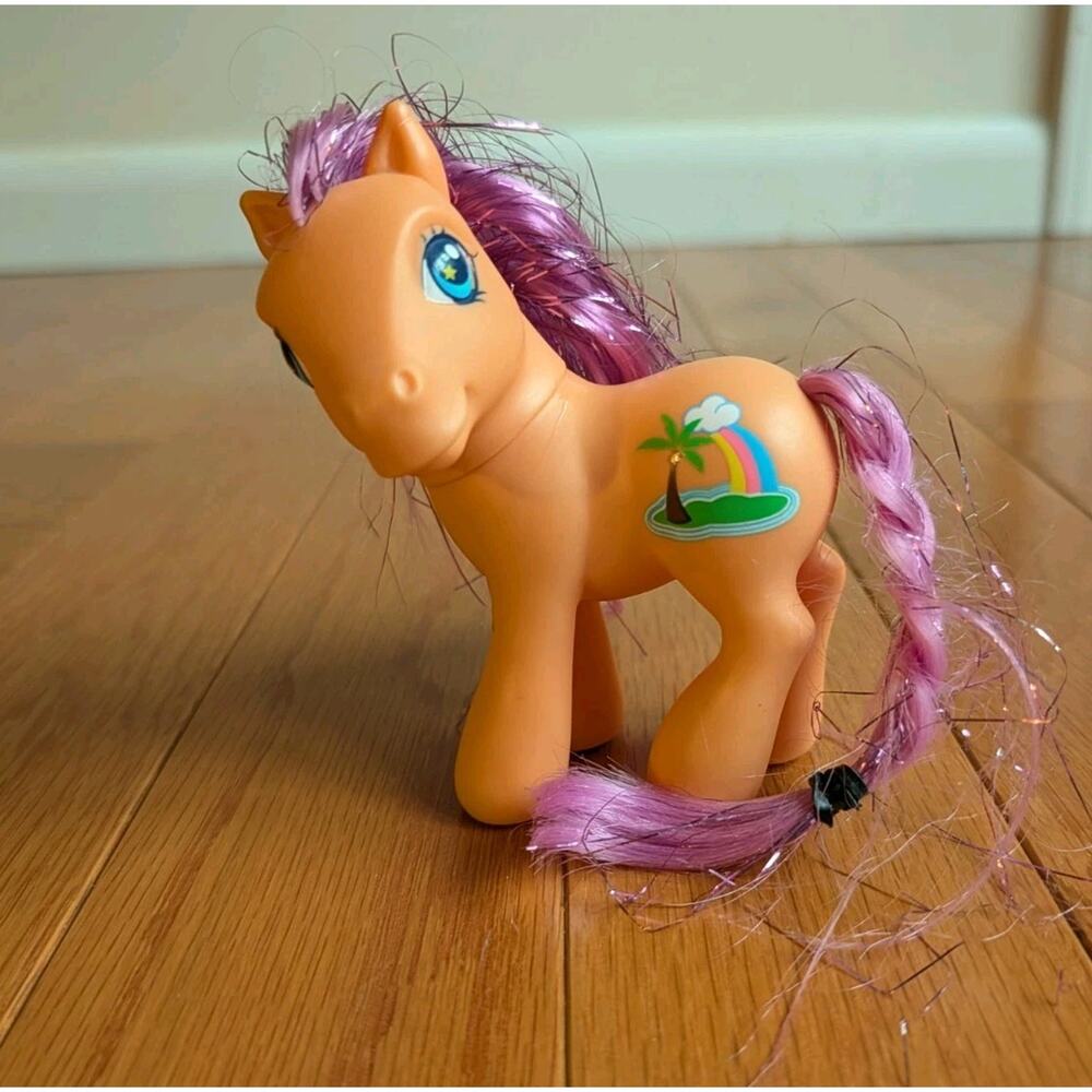 My Little Pony MLP G3 Island Rainbow. Shimmer Pony with Tinsel Hair 2002 Vintage